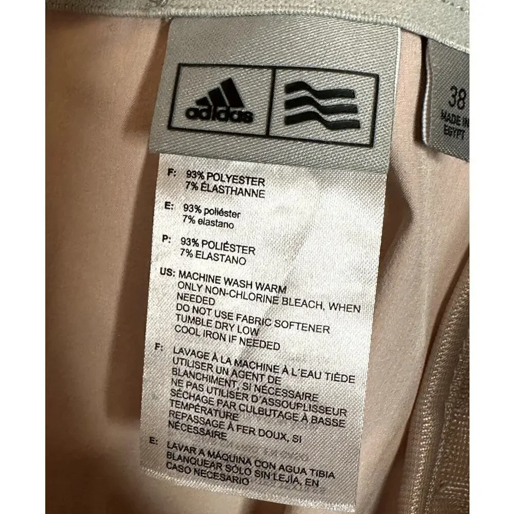 Adidas Taupe Stretch Flat Front Modern Golf Chino Shorts Men's Size 38 NWT